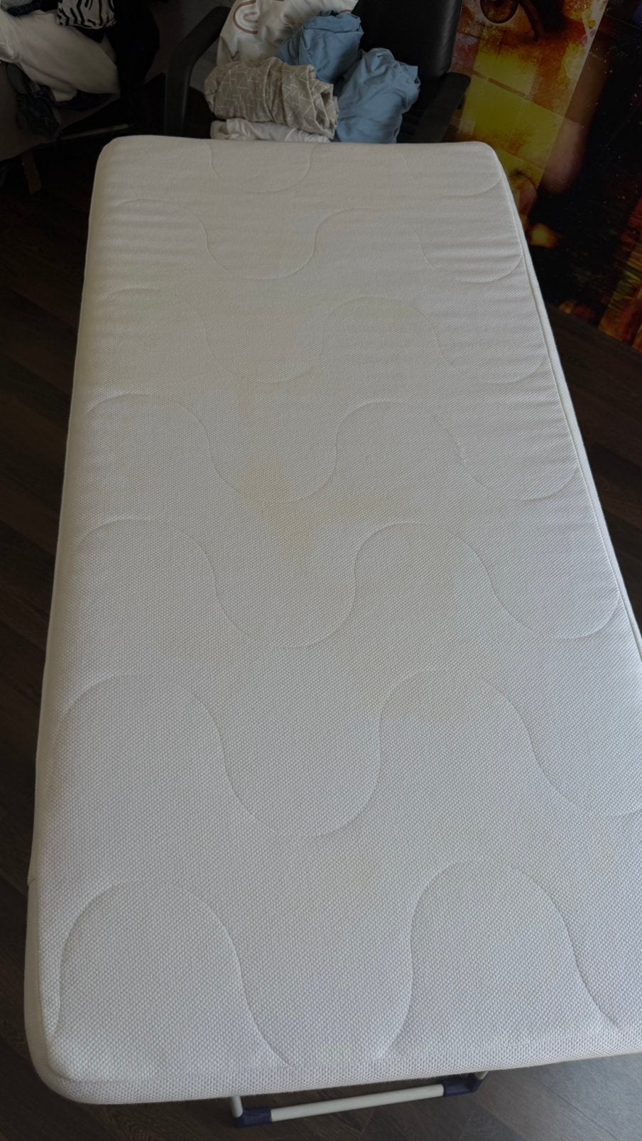 Kindermatras 120  60 cm met  7 hoeslakens, Ophalen, Gebruikt, 190 cm of minder, Bedbodem