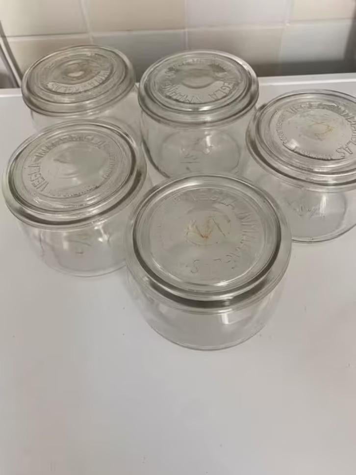 Weckpotten- Vegla - 1/2 liter, Ophalen of Verzenden, Gebruikt, Glas, Pot, Bus of Blik