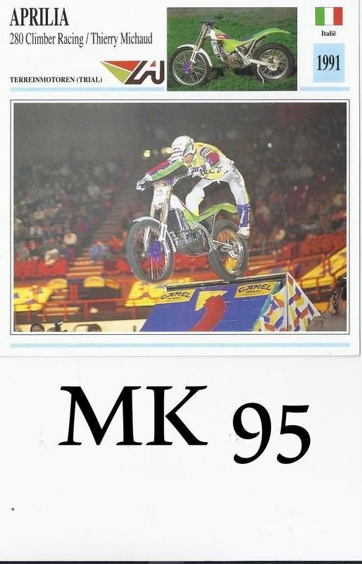 Mk95 motorkaart aprilla 280 climber racing thierry michau, Verzamelen, Ophalen of Verzenden, Zo goed als nieuw, Motoren