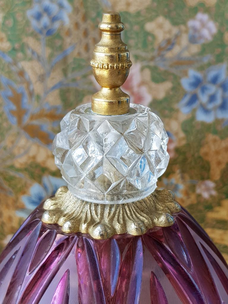 Grote oude dome tafelbel uit Engeland van kristal en koper., Ophalen of Verzenden