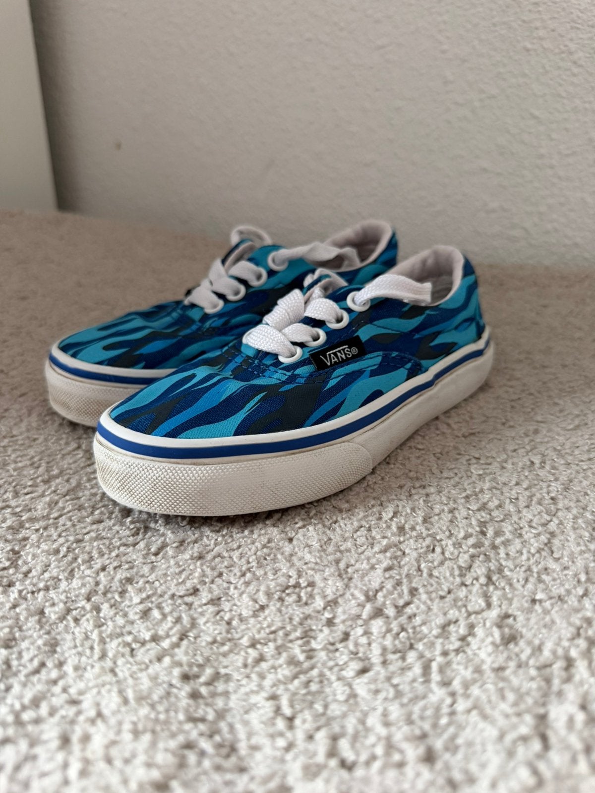 Vans Kinder Sneakers Blauw Vlammen – Maat 27, Ophalen, Gebruikt, Jongen of Meisje, Schoenen