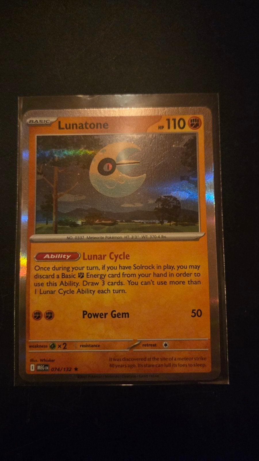 Lunatone 074/132 Holo Rare Pokémon kaart Mega Evolution, Verzenden, Zo goed als nieuw, Losse kaart, Foil