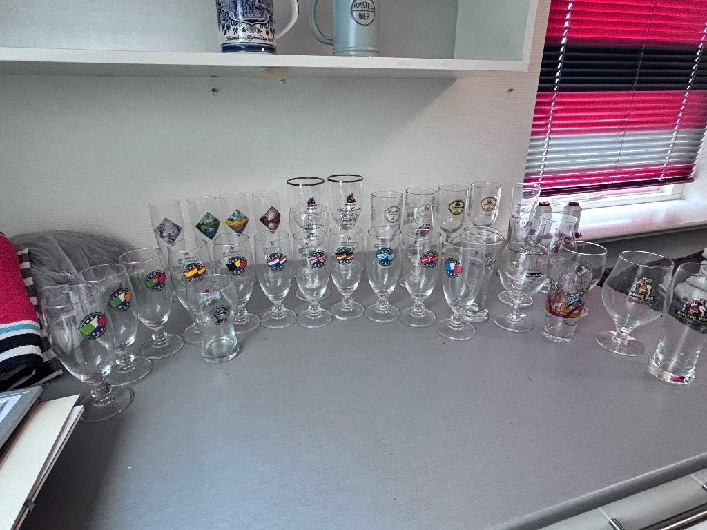 Mooie collectie bierglazen, Verzamelen, Glas en Borrelglaasjes, Ophalen, Zo goed als nieuw, Bierglas