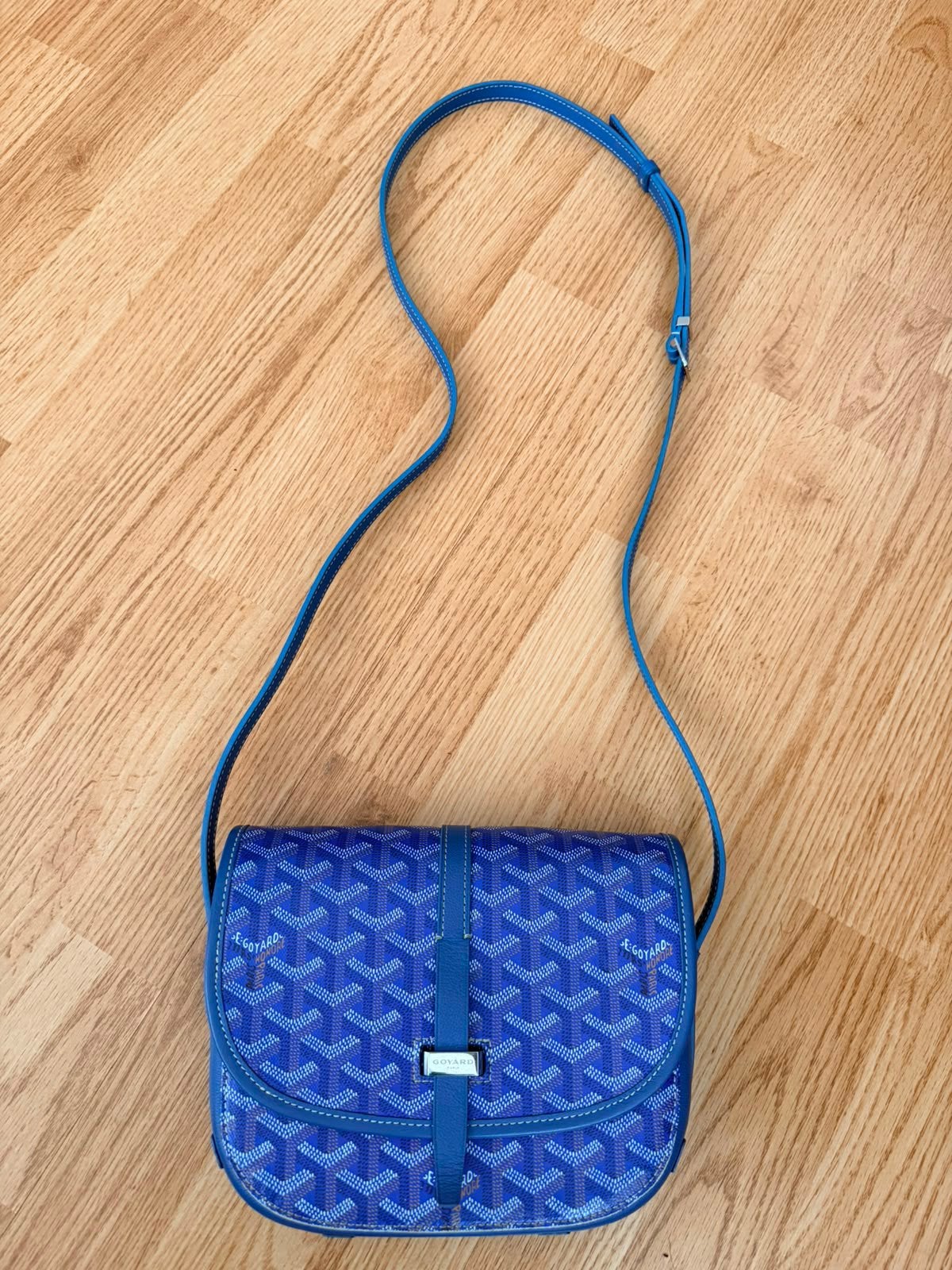 Goyard Belvedere PM Sky Blue Orgineel, Sieraden, Tassen en Uiterlijk, Tassen | Schoudertassen, Ophalen of Verzenden, Zo goed als nieuw