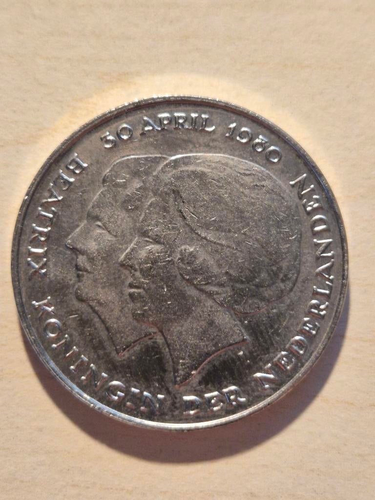 Rijksdaalder 1980 Juliana Beatrix dubbele kop, Ophalen of Verzenden, Koningin Juliana, 2½ gulden, Losse munt