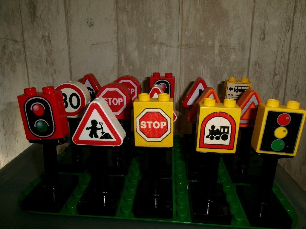 Duplo Waarschuwing bord met standaard, Ophalen of Verzenden, Gebruikt, Duplo