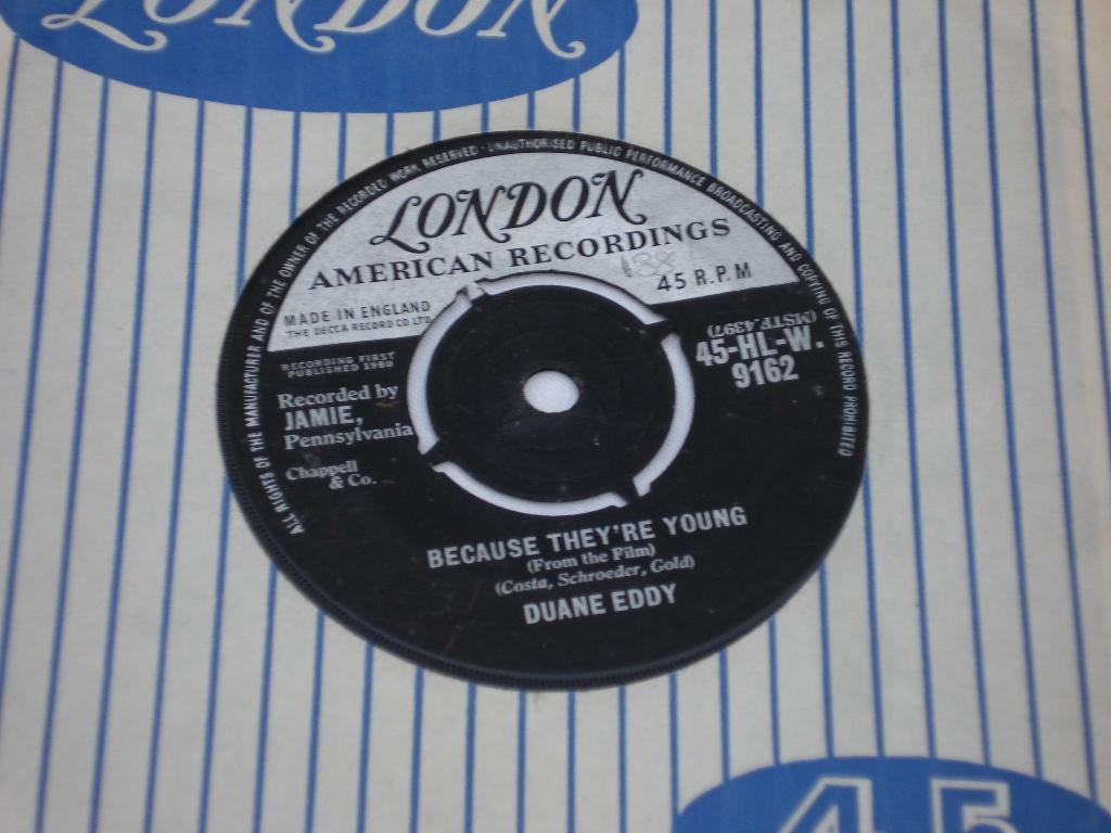 Duane Eddy   Because There Young  UK    Orgineel, Originele persing, Ophalen of Verzenden, Zo goed als nieuw, Pop