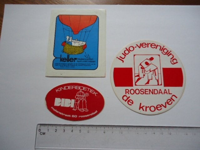 sticker oud Roosendaal Keller BIBI De Kroeven judo strip, Verzamelen, Verzenden, Zo goed als nieuw, Bedrijf of Vereniging