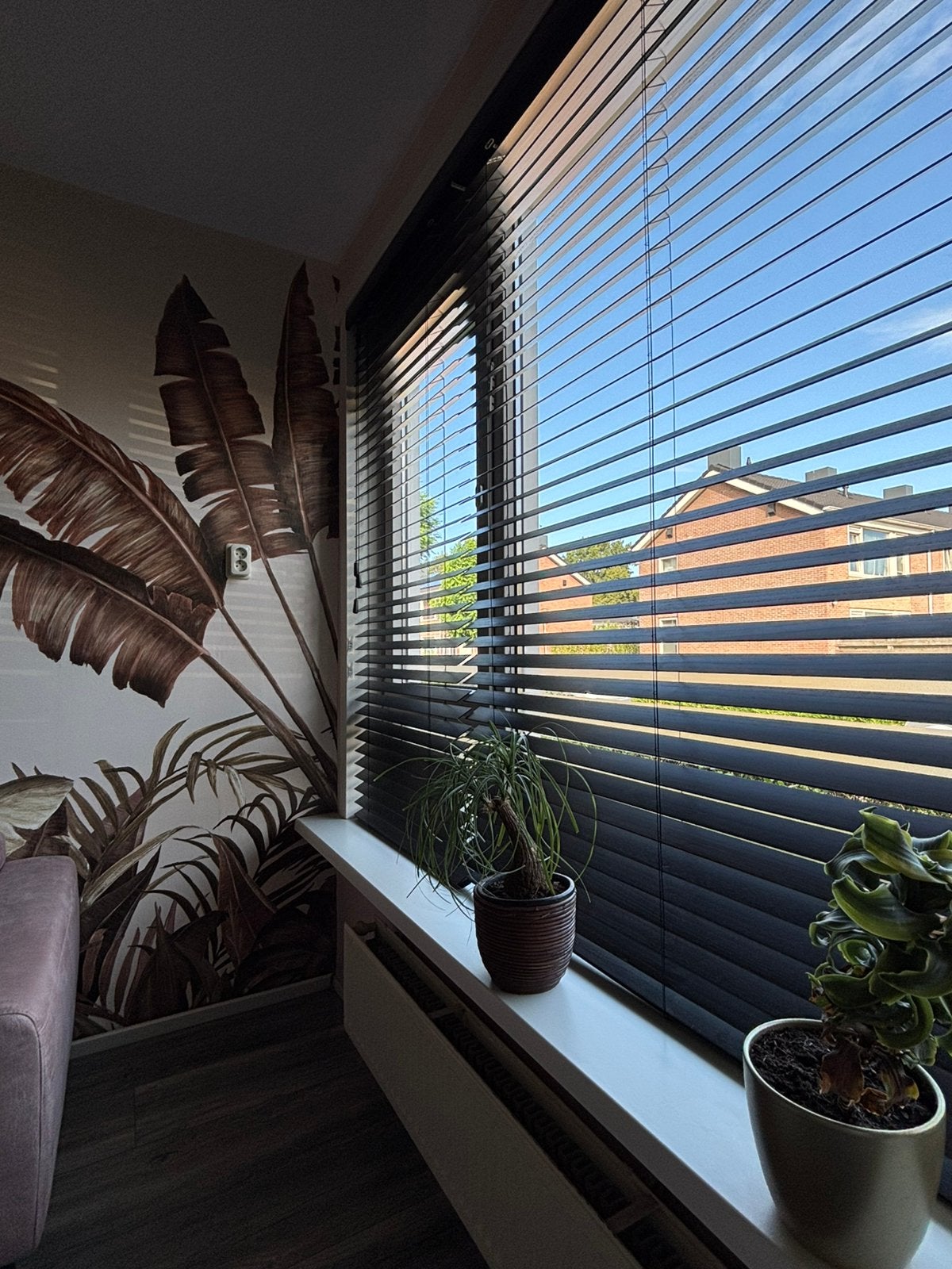 9x Veneta Harmony Houten Jaloezieën 50mm – Donker Walnoot, Ophalen, Bruin, Hout, Zo goed als nieuw