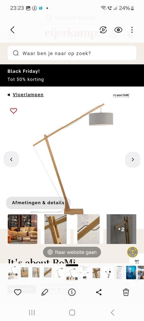 Stijlvolle Staande Lamp van Eijerkamp - Modern Design, Modern, Scandinavisch, Ophalen of Verzenden, Zo goed als nieuw, Stof