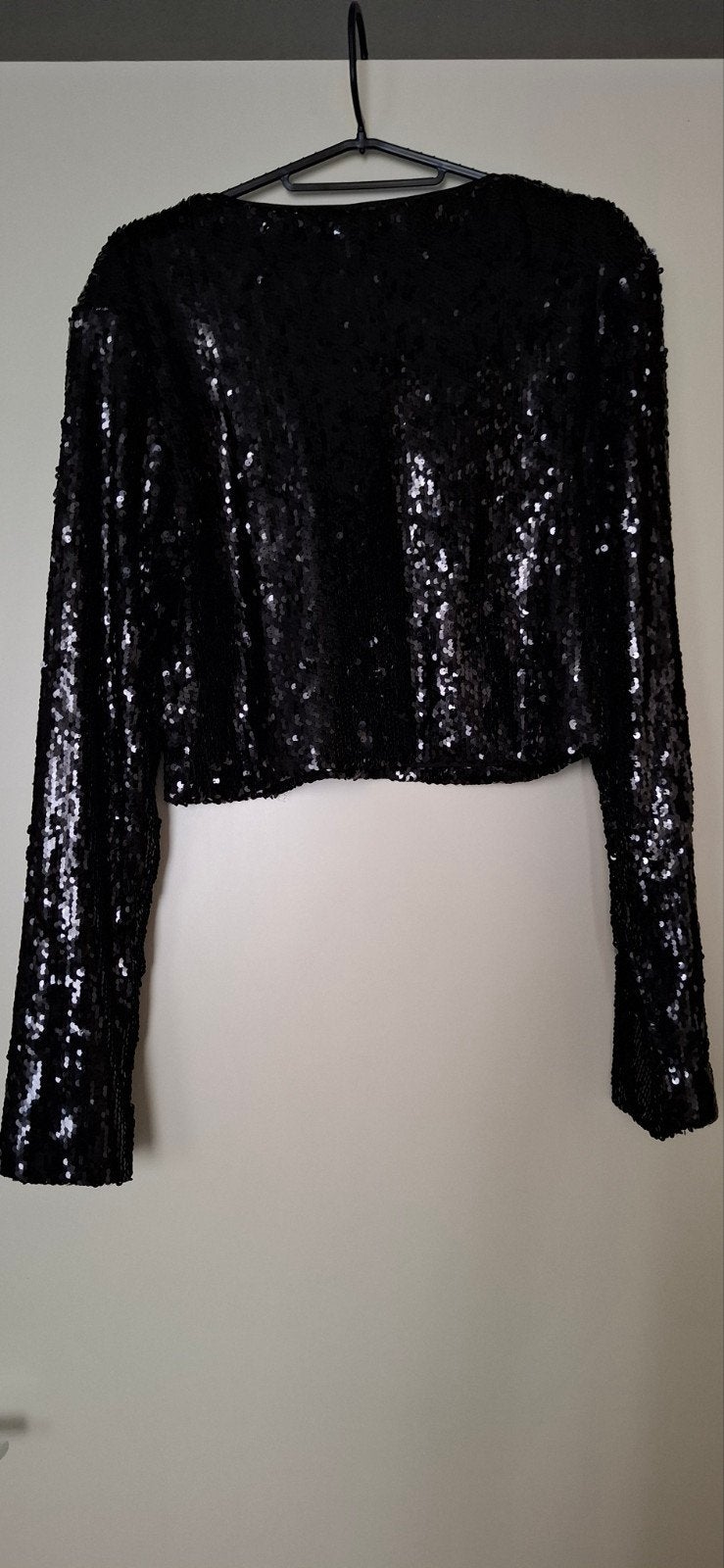 Garconne Zwarte Cropped Top met Pailletten, Kleding | Dames, Zwart, Nieuw, Lange mouw, Garconnie