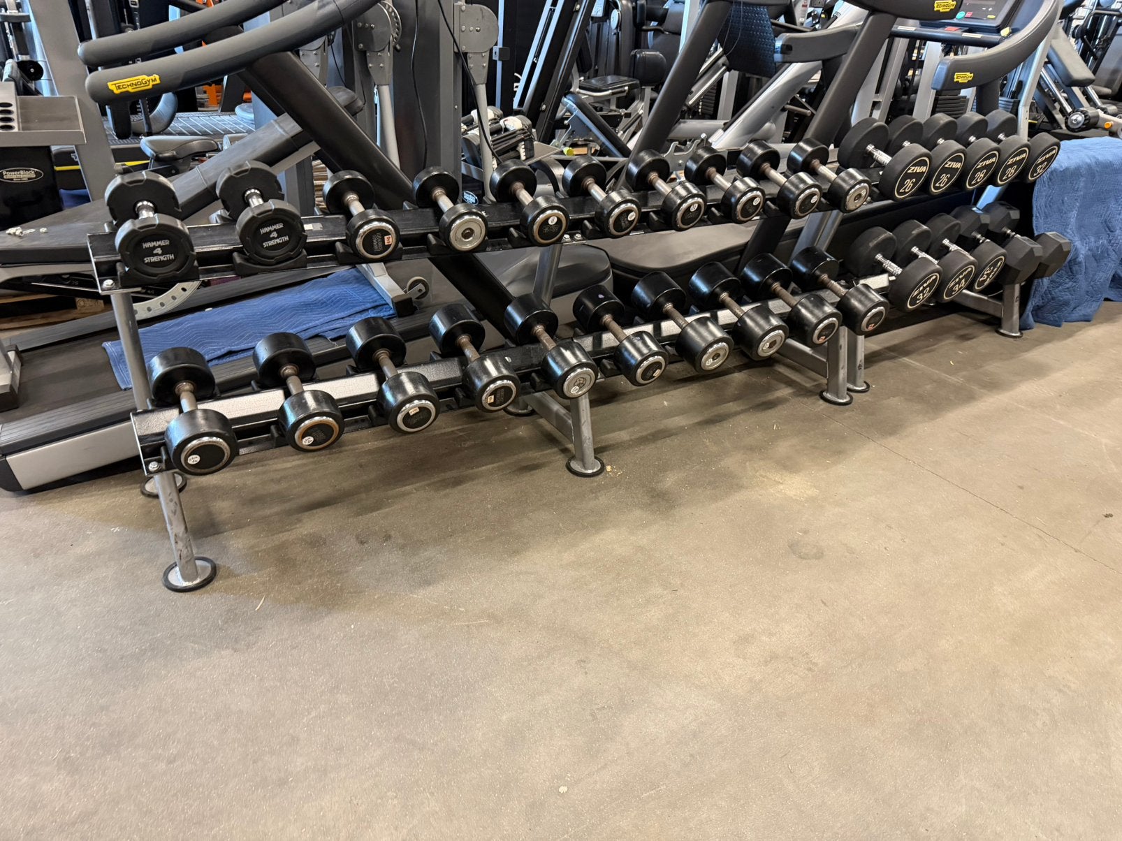 Vaste Rubberen Dumbells 4kg t/m 40kg + Dumbells Rek, Ophalen, Gebruikt, Dumbbell
