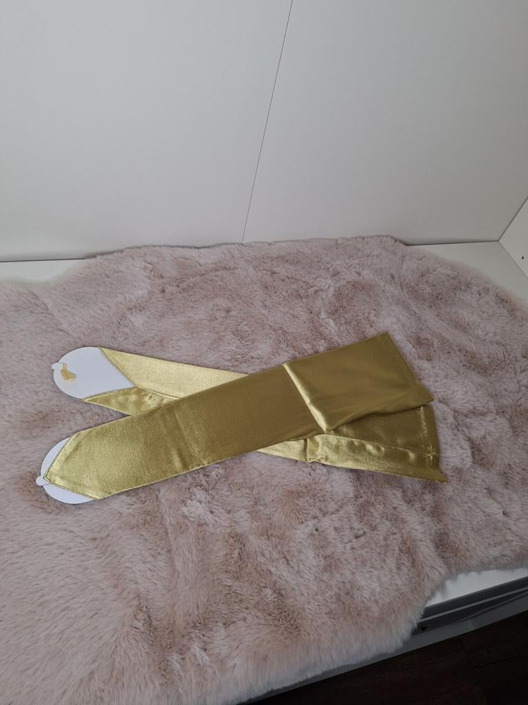 Gouden satijnenlook handschoenen, lang, Overige kleuren, Ophalen of Verzenden, Accessoires, Onbekend