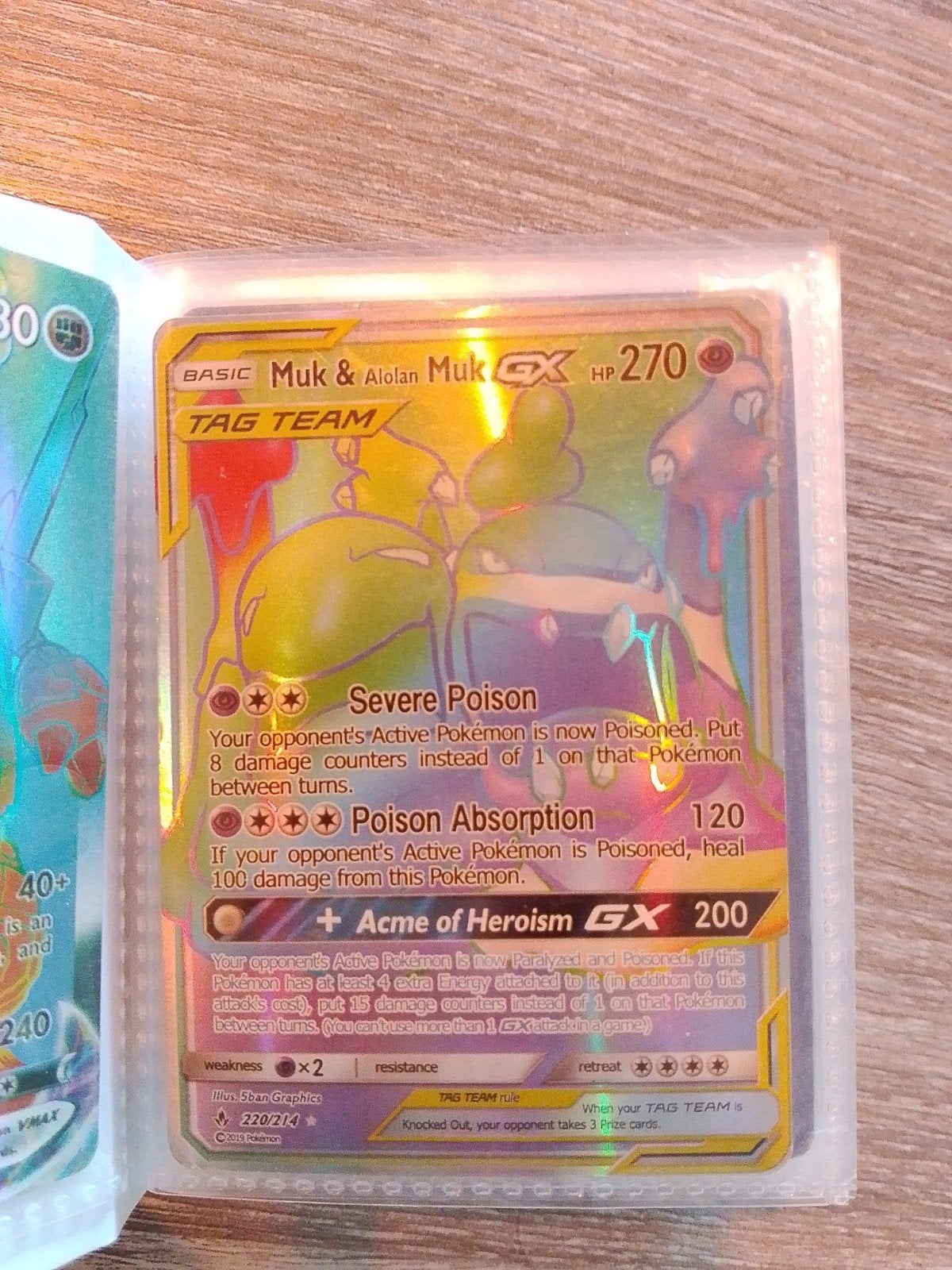 Pokémon Kaart: Muk & Alolan Muk GX TAG TEAM (Foil), Ophalen of Verzenden