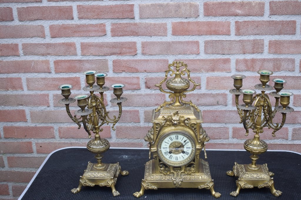 bronzen klokken stel, Antiek en Kunst, Ophalen of Verzenden