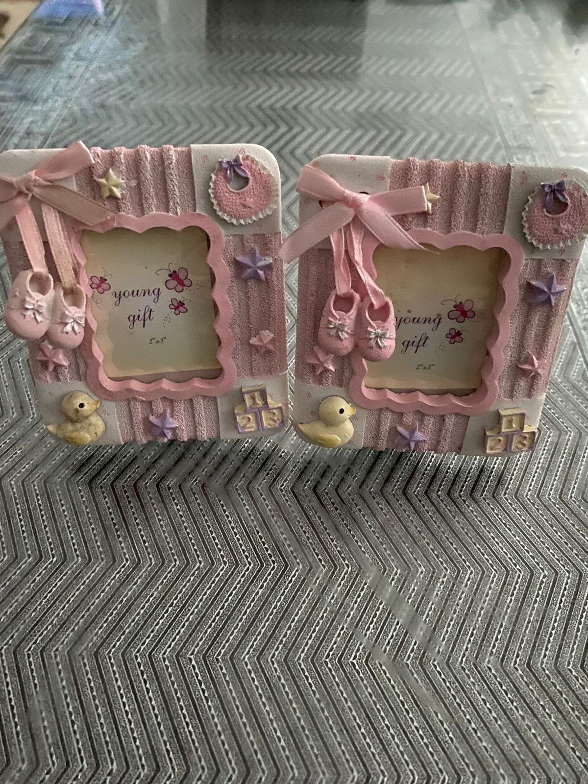 Mini fotolijstjes roze, Ophalen, Zo goed als nieuw