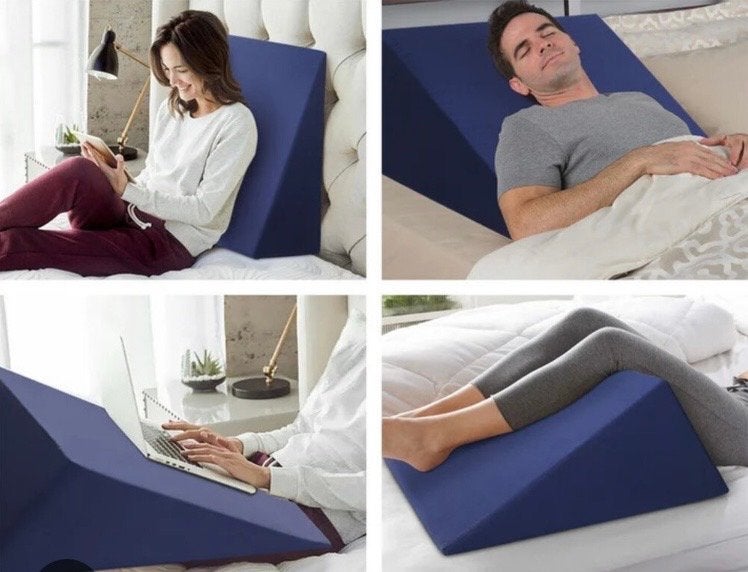 Nieuwstaat wigkussen met afneembare en wasbare hoes, Ophalen of Verzenden, Zo goed als nieuw, Blauw