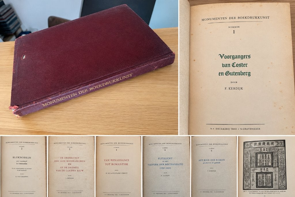 Monumenten der Boekdrukkunst-compl. 6-delige reeks 1950-1953, Antiek en Kunst, Ophalen of Verzenden, Overige onderwerpen, Overige techniek