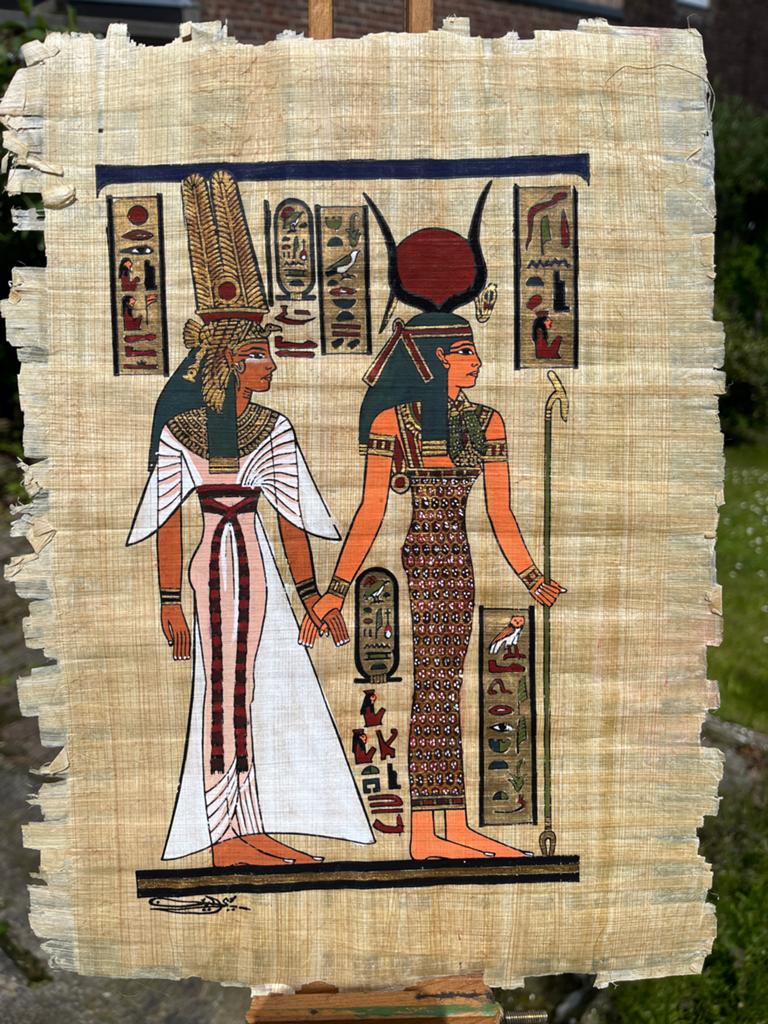 Handgeschilderd Papyrus met Egyptische Goden, Ophalen