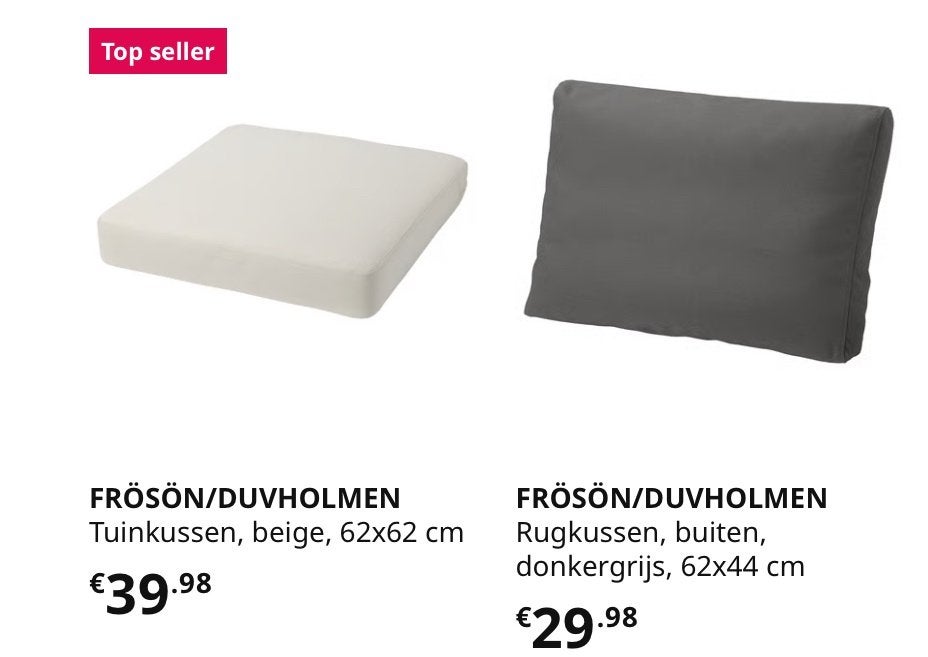 Tuinkussens donkergrijs- 7 rugkussens en 8 zitkussens  IKEA, Tuin en Terras, Tuinmeubel-accessoires, Ophalen, Gebruikt
