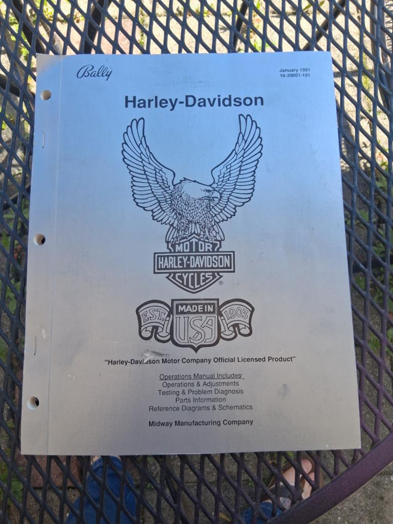 Harley-Davidson Bally Handleiding (Januari 1991), Ophalen of Verzenden, Zo goed als nieuw, Flipperkast