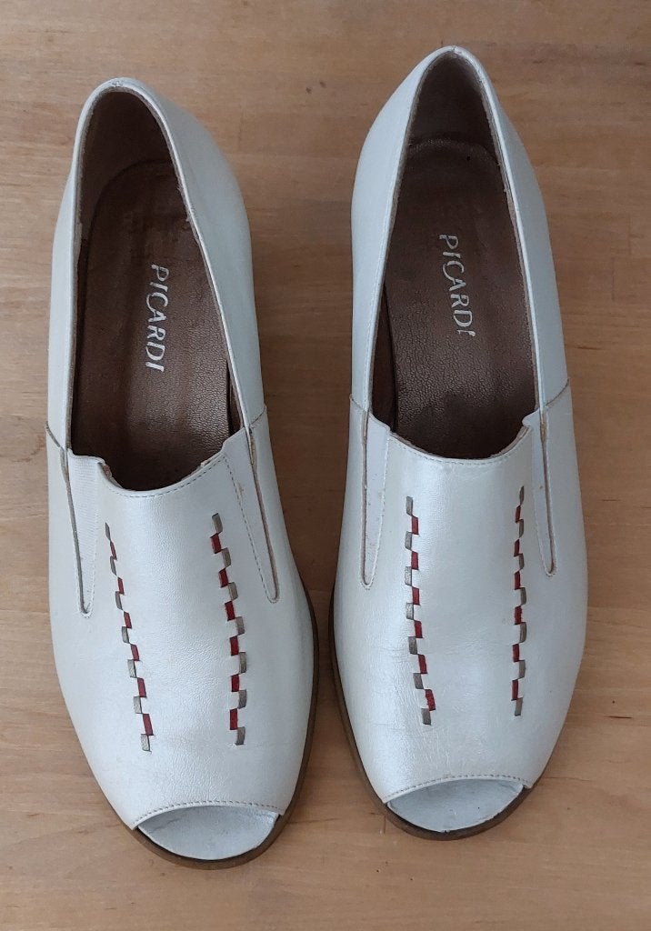 Witte Picardi instappers met open teen Maat 5, Kleding | Dames, Schoenen, Ophalen of Verzenden, Picardi, Gedragen, Wit