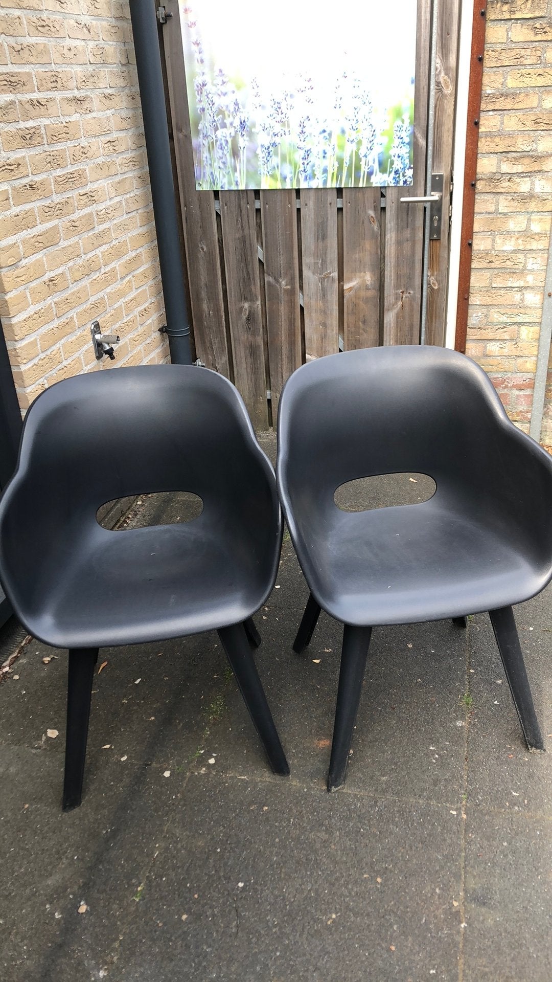 Allibert tuinstoel Akola antraciet kuipstoel 2x, Tuin en Terras, Tuinstoelen, Ophalen, Gebruikt, Kunststof
