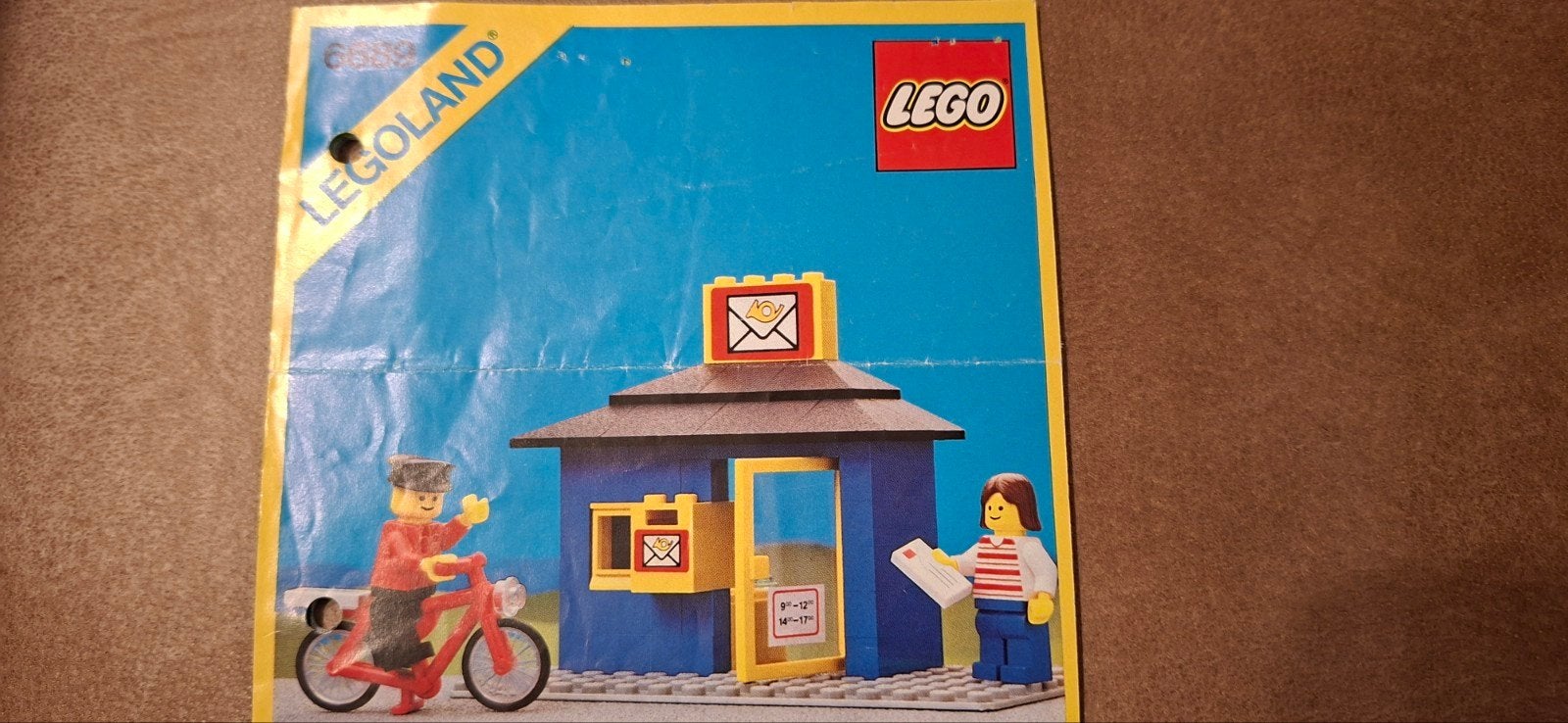 Vintage LEGO Legoland Postkantoor met Postbode en Fiets, Ophalen of Verzenden, Zo goed als nieuw, Overige merken