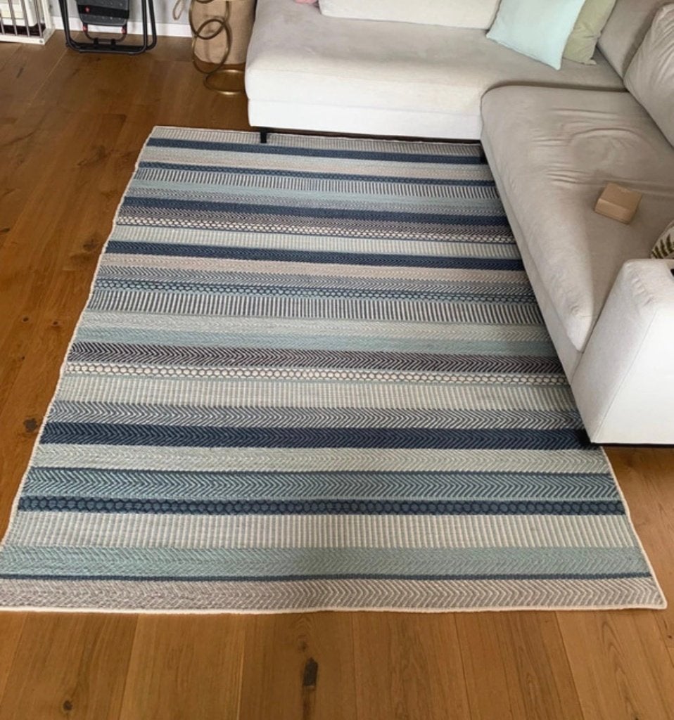 vloerkleed, Gebruikt, 100 tot 150 cm, Blauw, 200 cm of meer