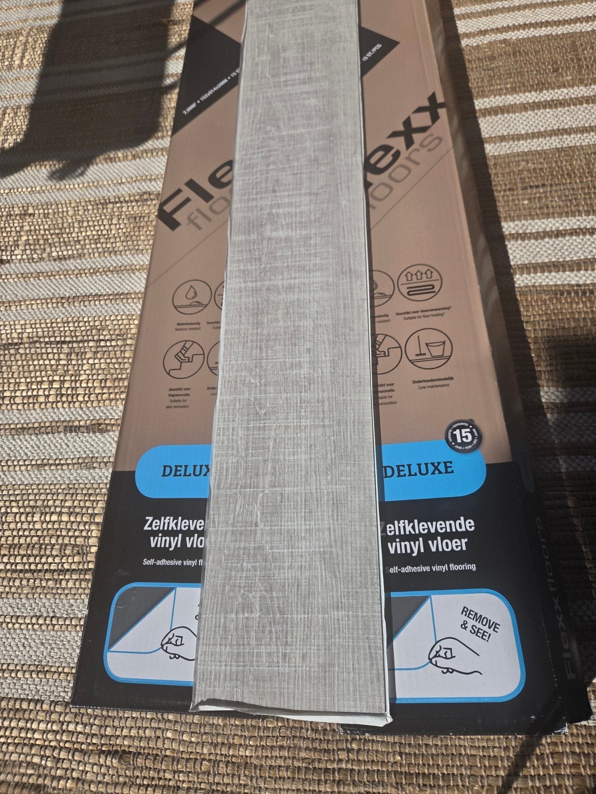 12 pakken Flexxfloors Stick Deluxe Wit Eiken PVC – 24,96 m², Ophalen, Kunststof, 50 tot 150 cm, Nieuw