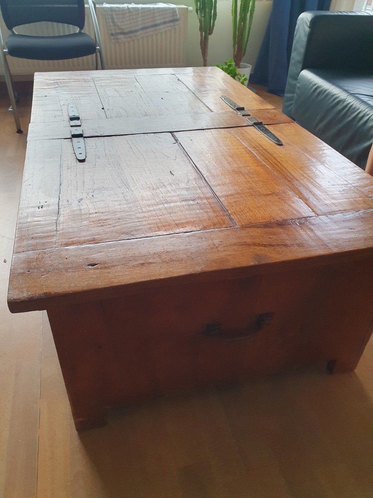 dekenkist salontafel, Ophalen, Gebruikt, 100 tot 150 cm, Eikenhout
