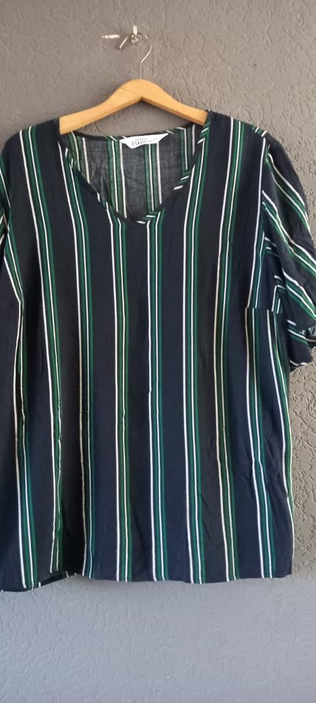 Studio Untold gestreept shirt donkerblauw, groen, wit, maat, Ophalen of Verzenden