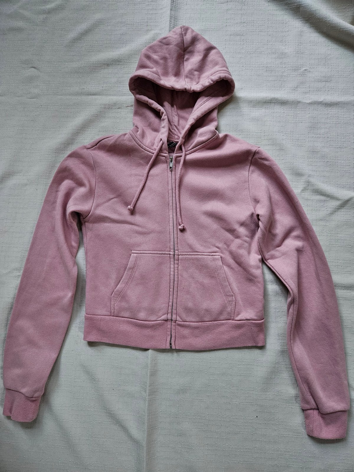 Gloednieuw roze cropped hoodie S met rits - H&M Divided, Kleding | Dames, H&M Divided, Ophalen of Verzenden, Roze, Maat 36 (S)