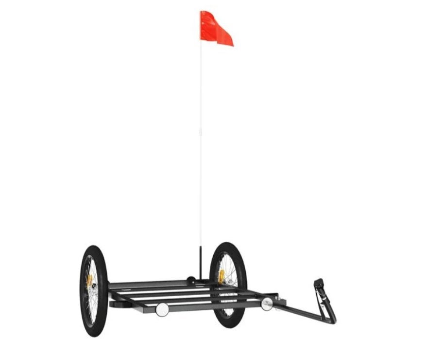 Nieuwe fietskar Fietstrailer 135 bij 68 bij 37 cm ijzer zwar, Ophalen of Verzenden, Nieuw, Aanhangfiets