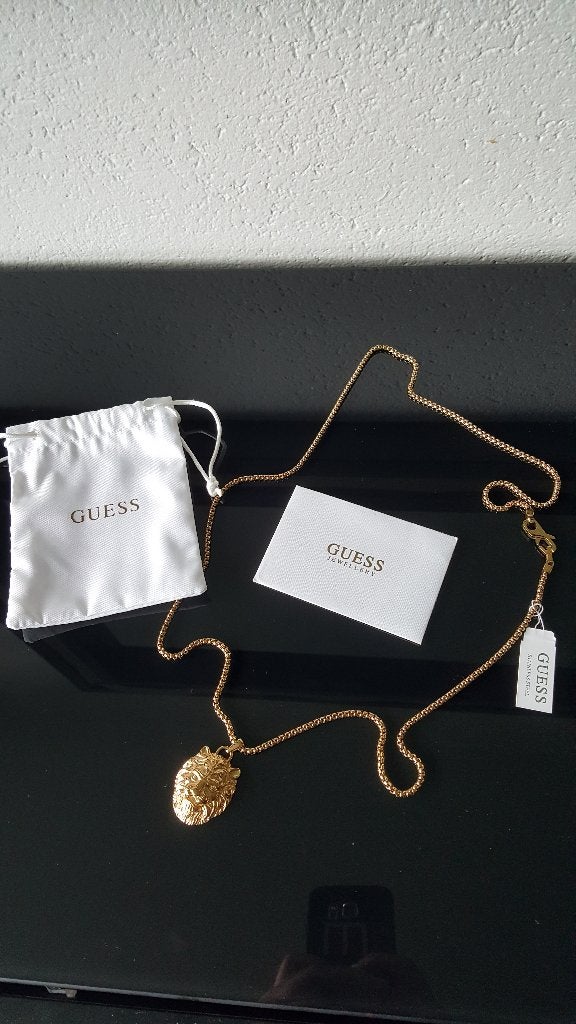 Nieuwe ketting - Guess - Goudkleur - Leeuwen hoofd - Massief, Ophalen of Verzenden, Nieuw, Goud, Overige materialen