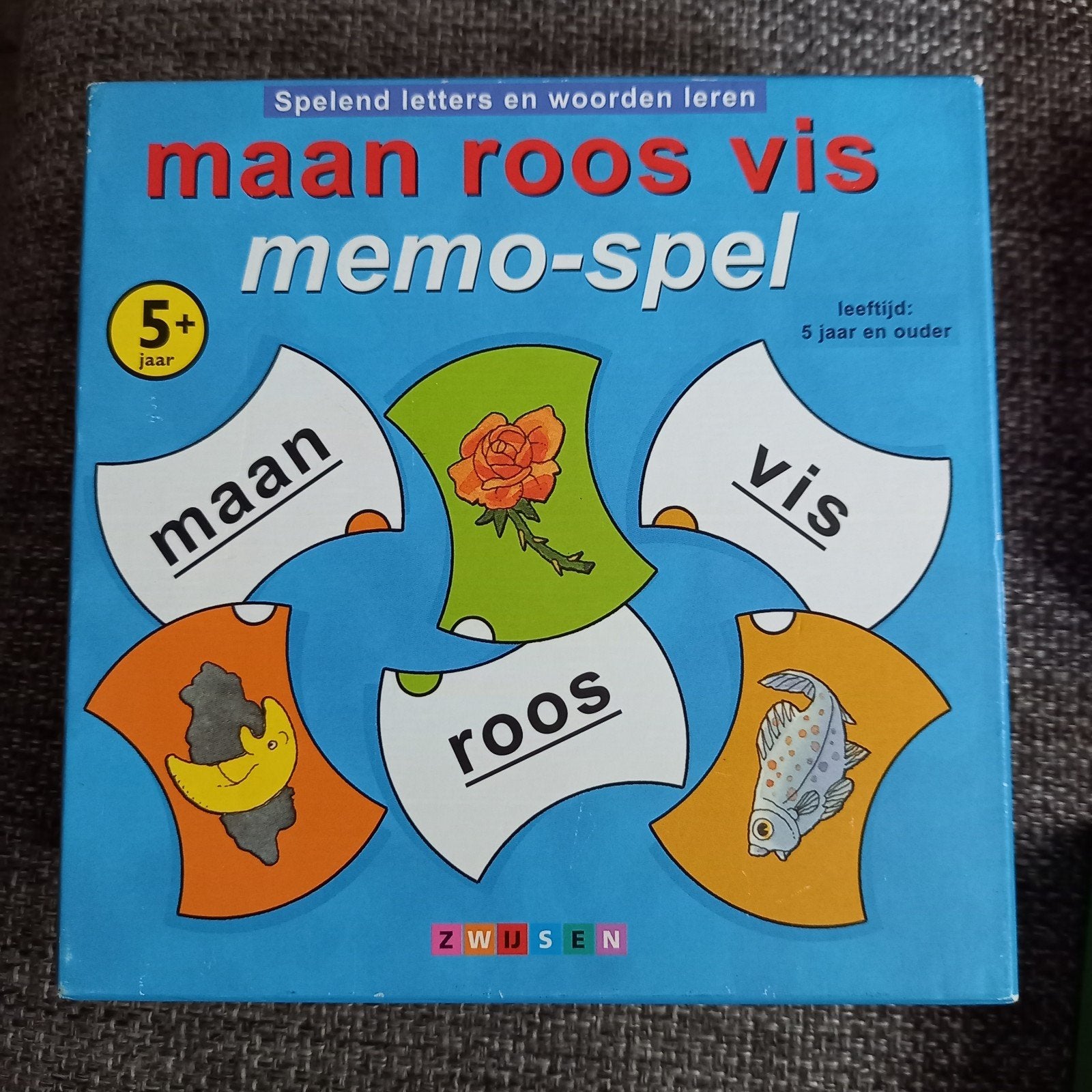 Maan Roos Vis Spelletjes: Kwartet & Memo (3 stuks), Ophalen, Gebruikt, Taal en Lezen