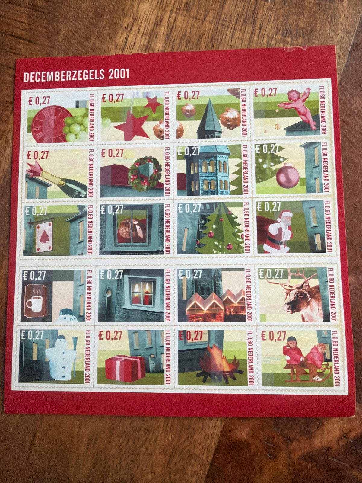 Decemberzegels 2001 - Compleet vel, Postzegels en Munten, Ophalen of Verzenden, Na 1940, Postfris