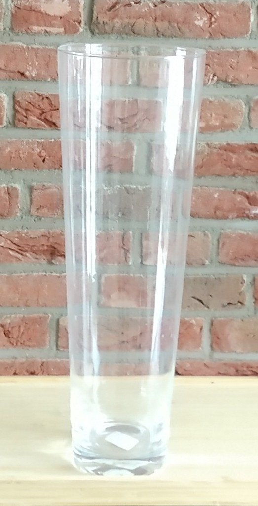 vaas glas, conisch, volgnr 41, Huis en Inrichting, Woonaccessoires | Vazen, Ophalen of Verzenden, Zo goed als nieuw, Glas, 50 cm