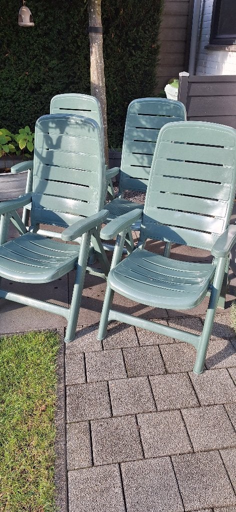 Tuinstoelen 4, Tuin en Terras, Ophalen, Gebruikt, Kunststof, Inklapbaar