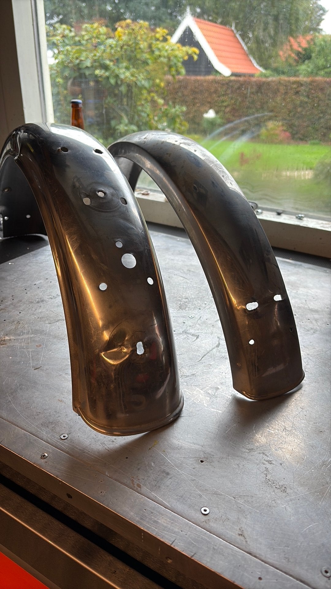 Te koop: Van Veen RVS spatborden Kreidler., Fietsen en Brommers, Ophalen of Verzenden, Gebruikt, Overige typen