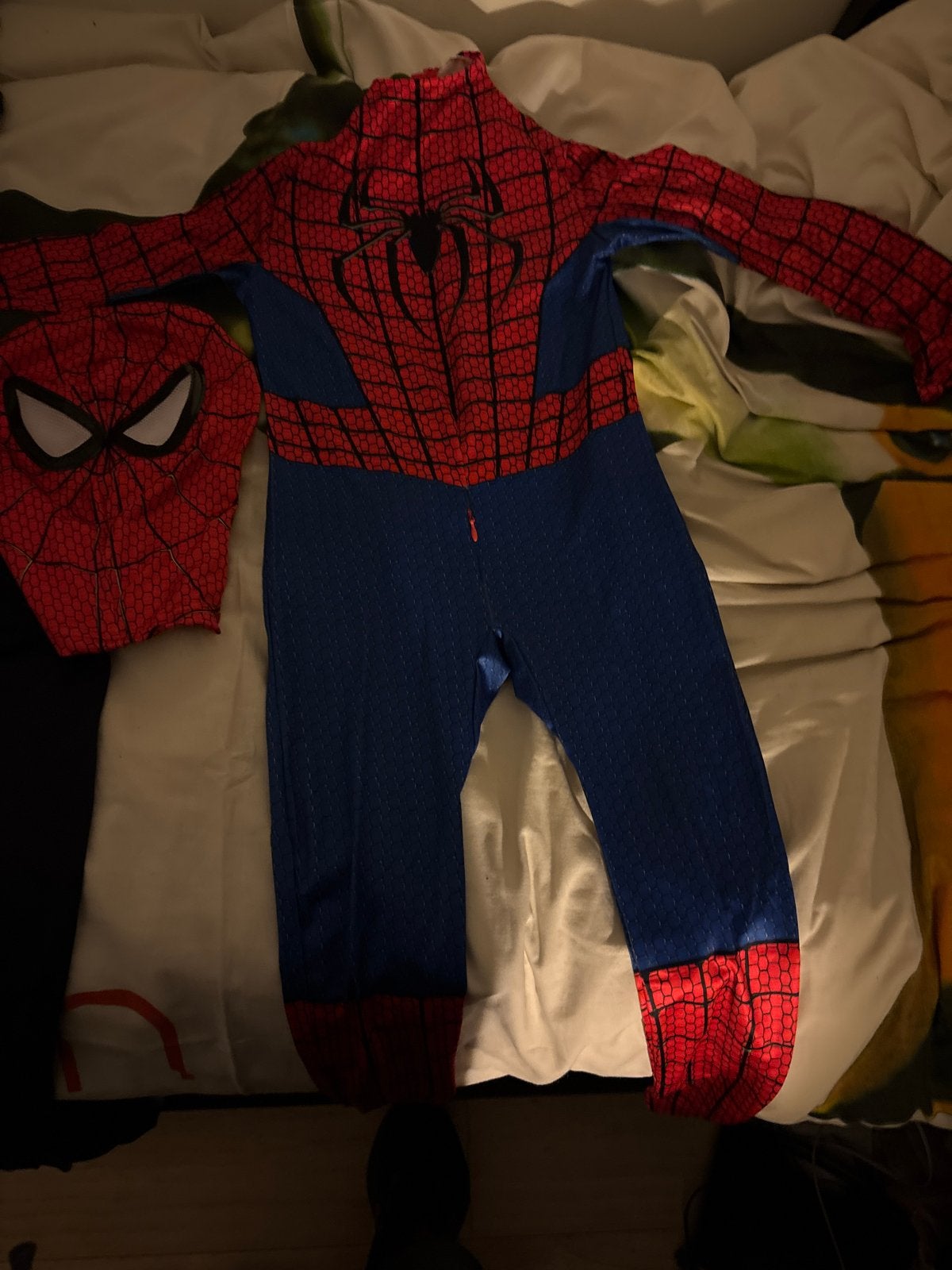 Spiderman pak met masker - Maat 120-128, Ophalen of Verzenden, Nieuw, 122 t/m 128, Jongen of Meisje