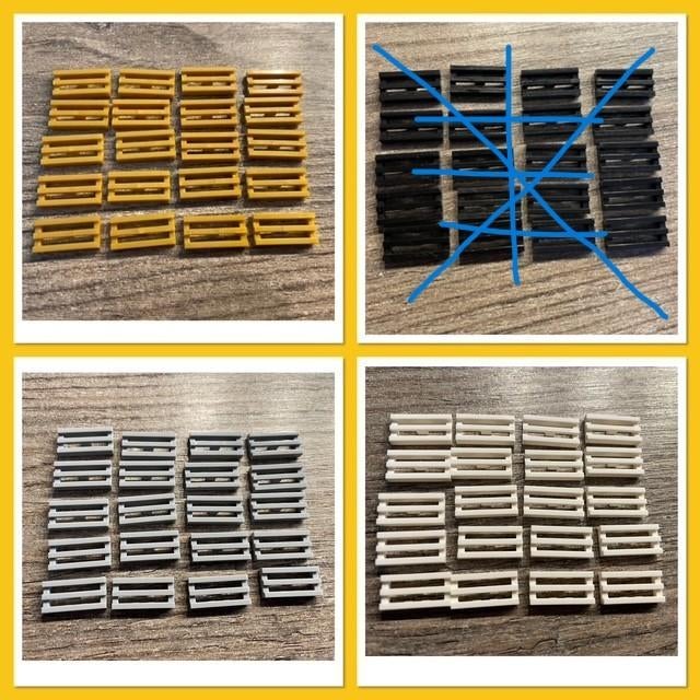 20 lego 1x2 roostertjes in 3 kleuren, Ophalen of Verzenden, Zo goed als nieuw, Accessoire, Lego