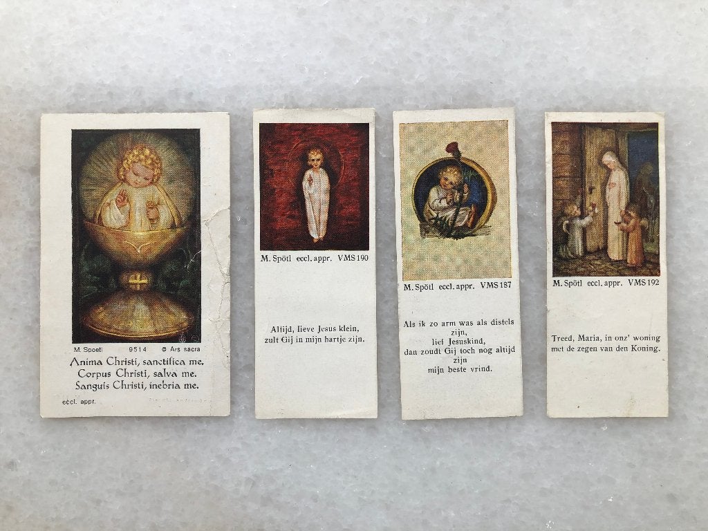 Oude Communie Kaartjes M.Spötl Bidprentjes 1940-1945, Ophalen of Verzenden, Gebruikt, Kaart of Prent
