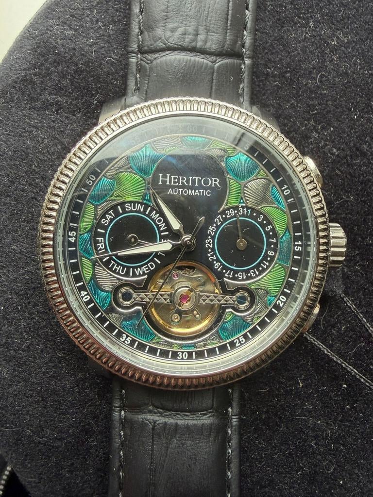 Heren horloge Heritor, Ophalen, Zo goed als nieuw, Zwart