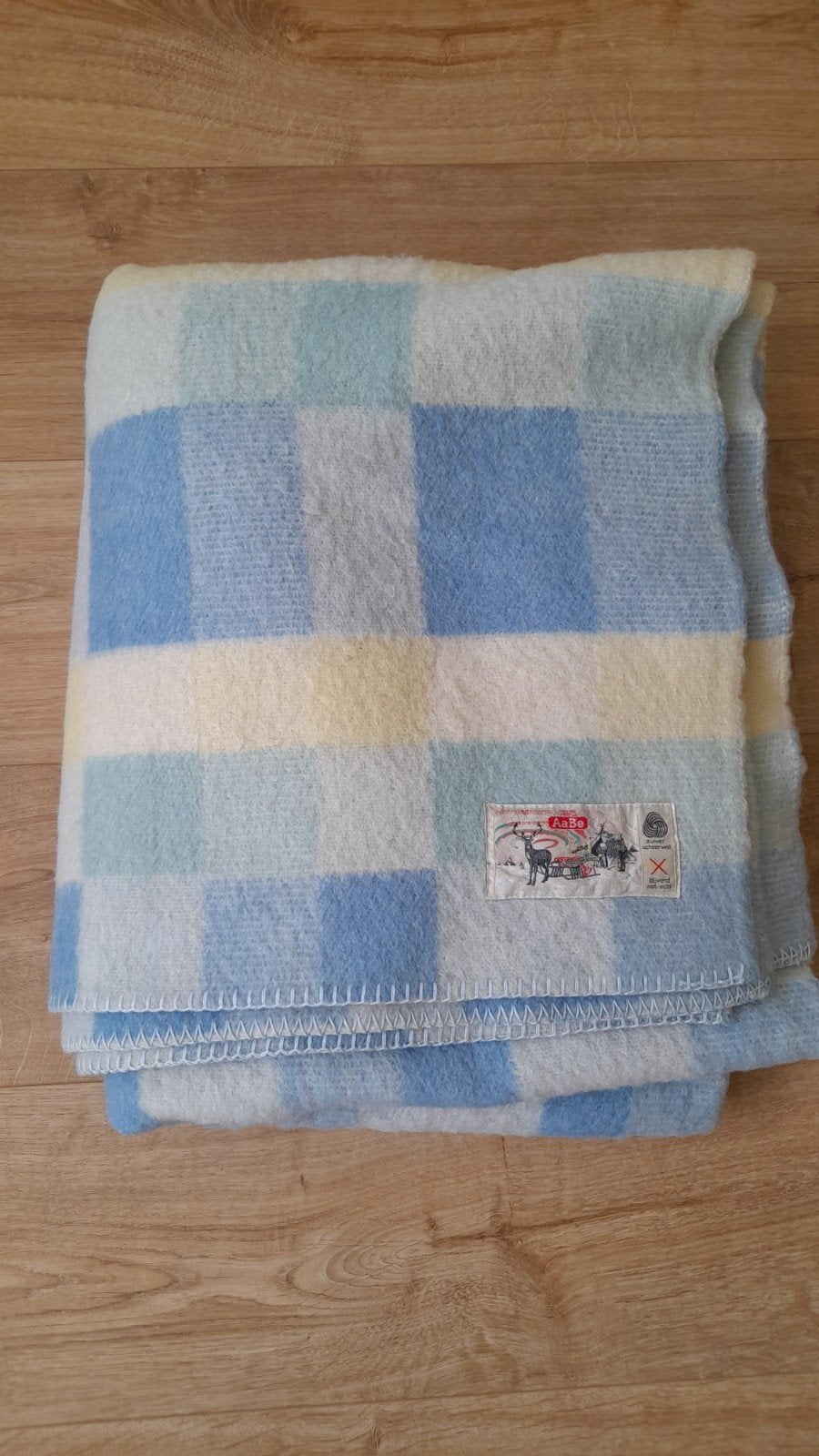 prachtige vintage wollen deken AaBe, Ophalen of Verzenden, Rechthoek
