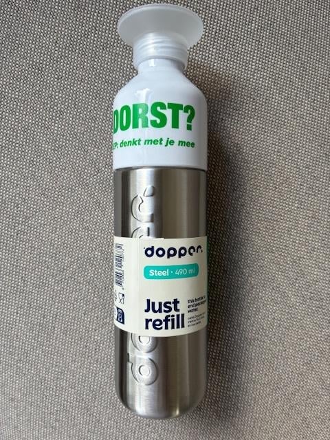 waterfles Dopper staal NIEUW, Ophalen of Verzenden, Nieuw