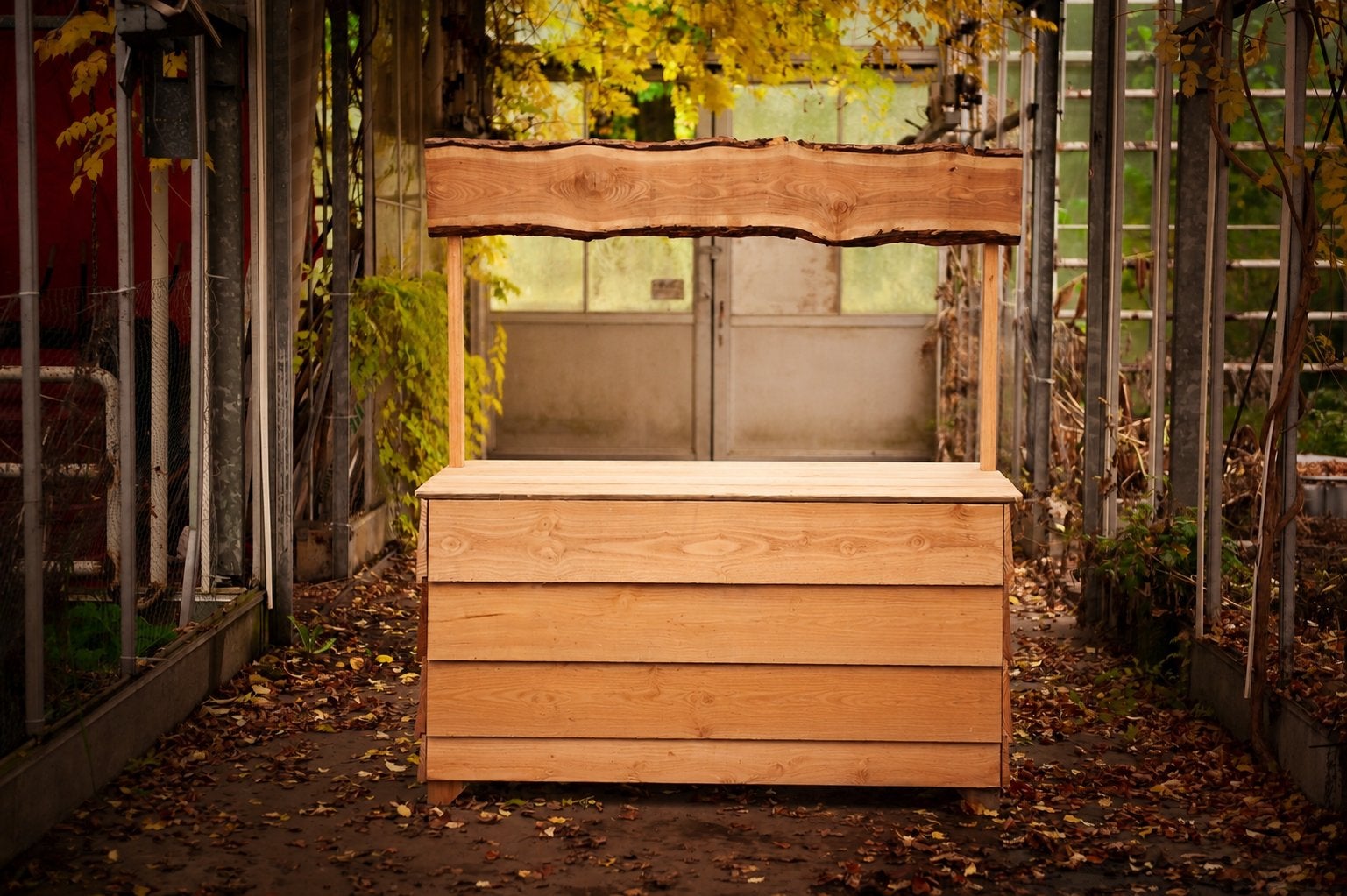 Houten marktkraam / verkoopstand met natuurlijke uitstraling, Ophalen, Gebruikt