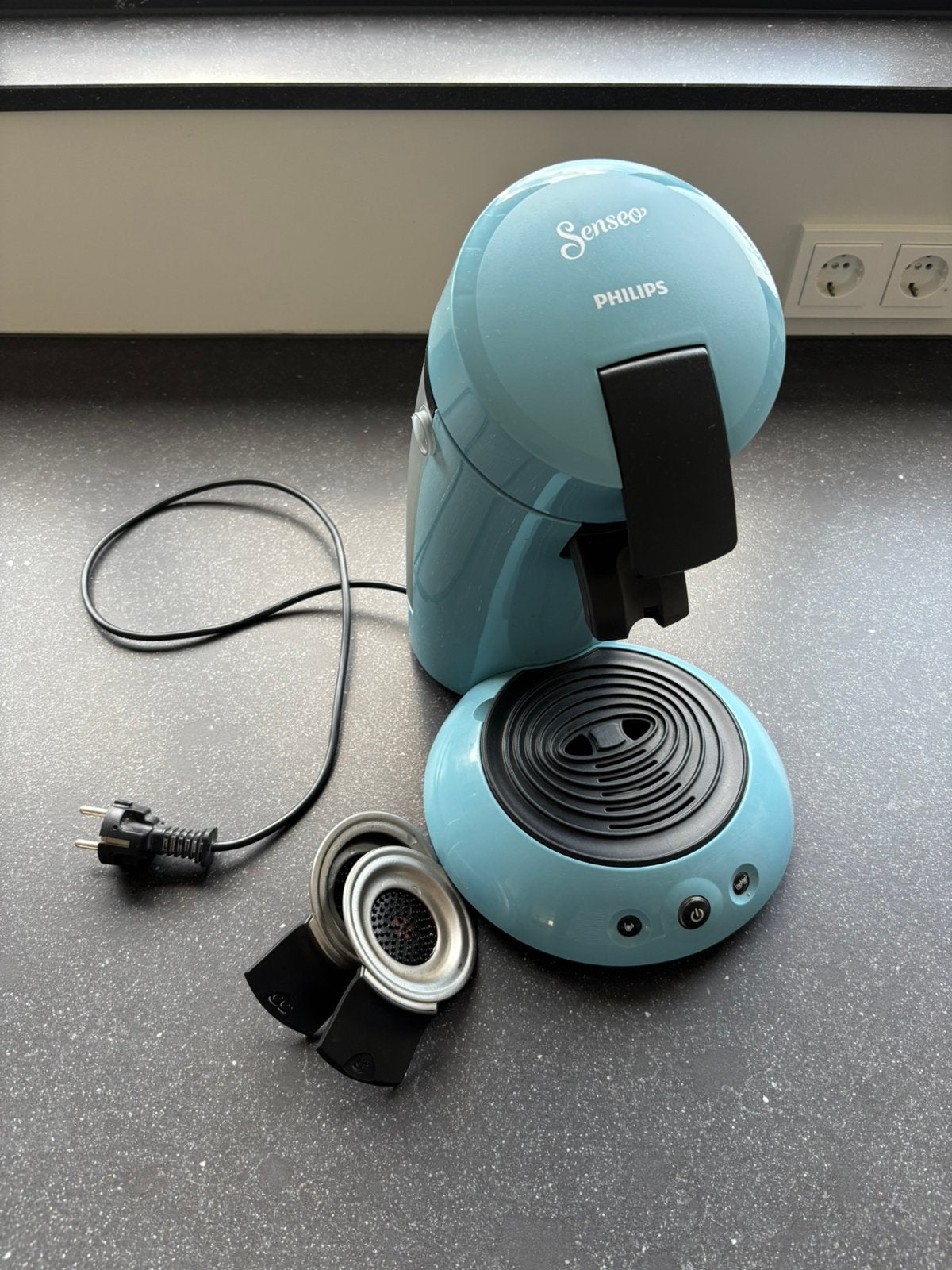 Senseo philips koffiezetapparaat blauw, Ophalen, Koffiemachine, Zo goed als nieuw, Koffiepads en cups