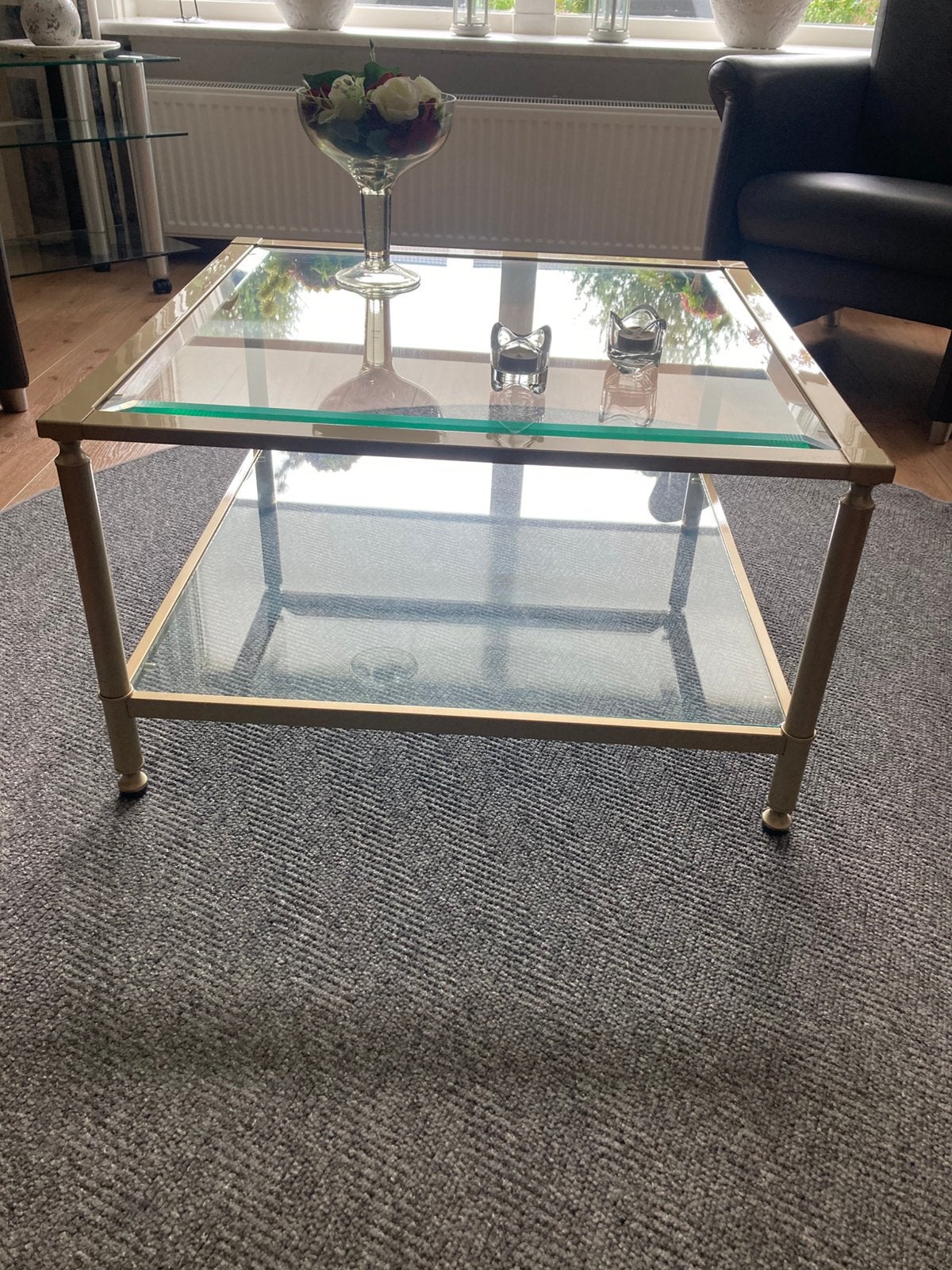 Salon tafel, Ophalen, 75 cm of meer, Rechthoekig, Glas