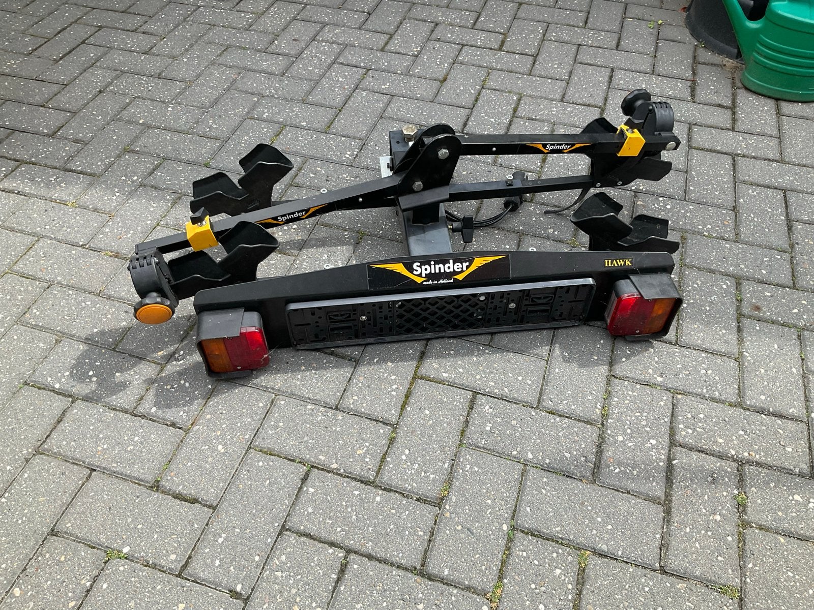 Spinder Hawk Fietsdrager voor 2 fietsen, Auto diversen, Fietsendragers, Ophalen, 2 fietsen, Gebruikt, Trekhaakdrager